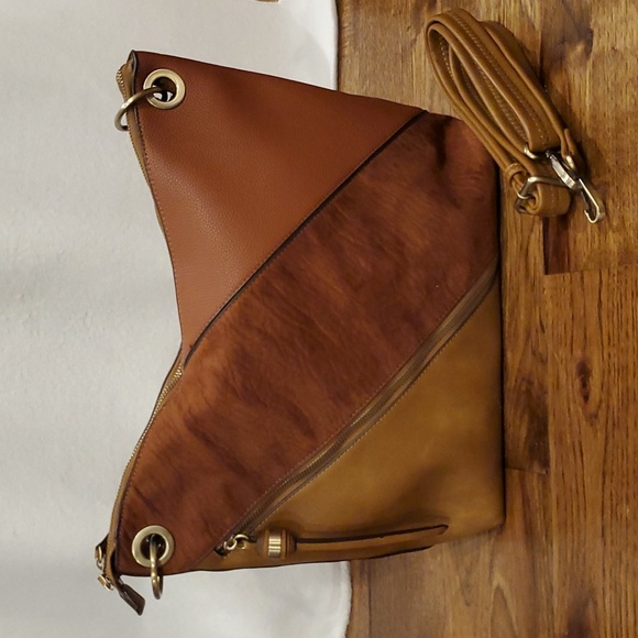 Anthropologie Handbags - Womens Anthropologie leather neutral colors hobo/shoulder bag